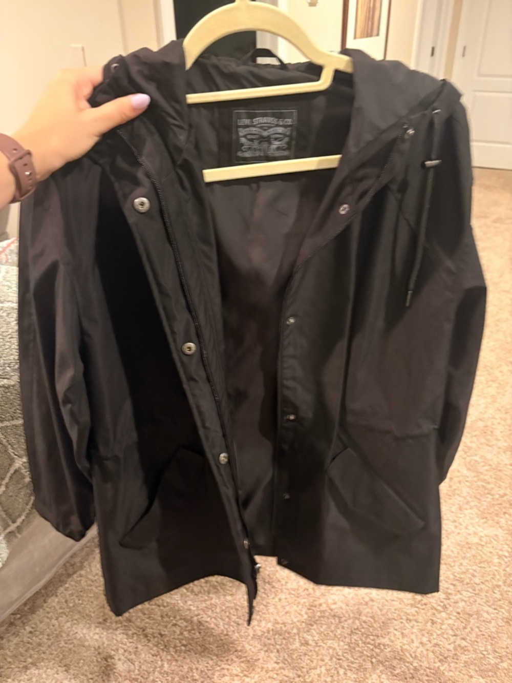 Levi’s Black Hooded Rain Jacket